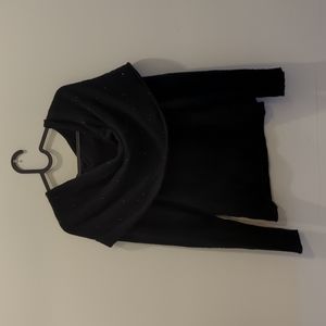 Black sweater with neck flap
